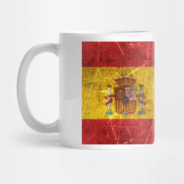 Vintage Aged and Scratched Spanish Flag by jeffbartels